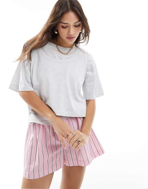 ASOS DESIGN - T-shirt ample double épaisseur - Gris chiné - view 1