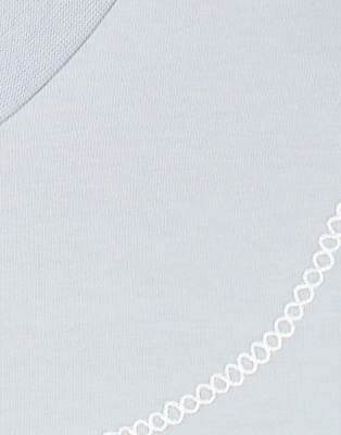 T-shirt attillata azzurra con cuciture a contrasto-Blu - ASOS DESIGN T-shirt donna  - immagine2
