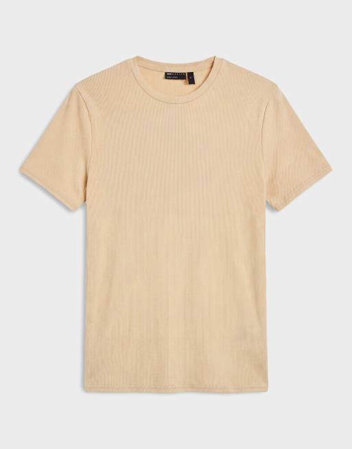 ASOS DESIGN T-shirt attillata gialla a coste, 6 di 9