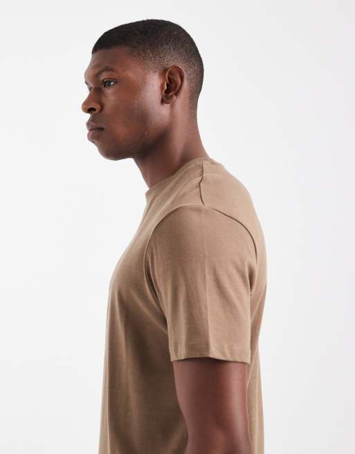 ASOS DESIGN – T-Shirt aus schwerem Stoff in Braun mit Rundhalsausschnitt, 4 von 5