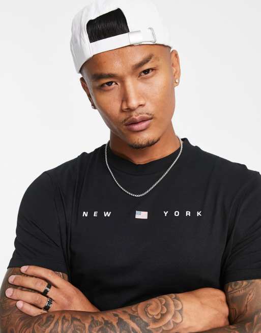 Asos Design T Shirt Avec Imprimé New York Sur La Poitrine Asos 8412