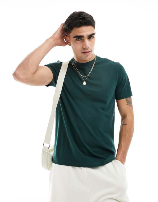 ASOS DESIGN - T-shirt avec texte imprimé sur la nuque - Vert foncé, 2 de 4