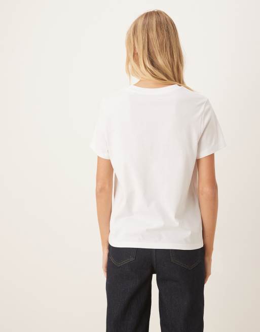 ASOS DESIGN - T-shirt baby comoda bianca con scritta Expensive, 3 di 4