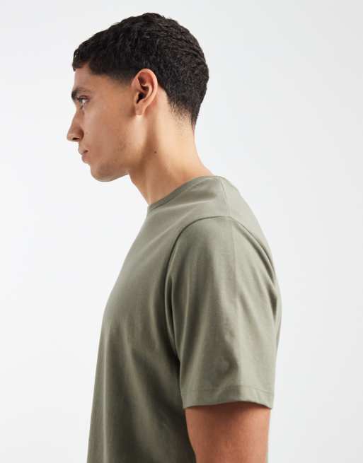 ASOS DESIGN – T-shirt basic o regularnym kroju w kolorze khaki, 4 z 5