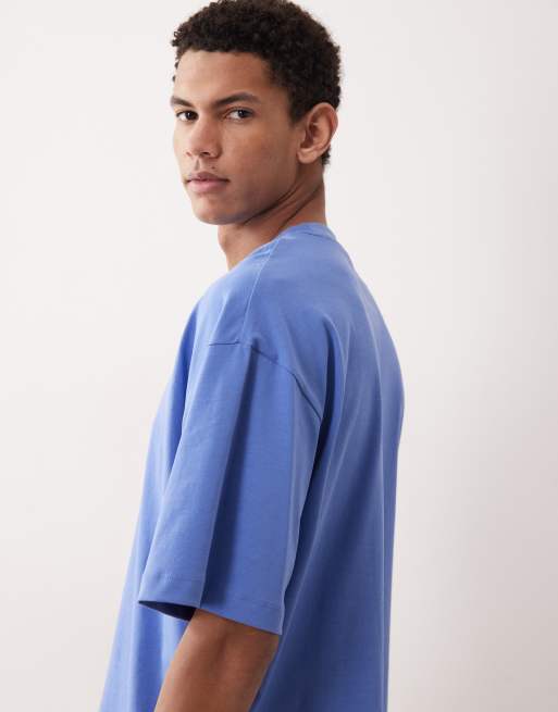 ASOS DESIGN - T-shirt basic oversize blu, 5 di 5