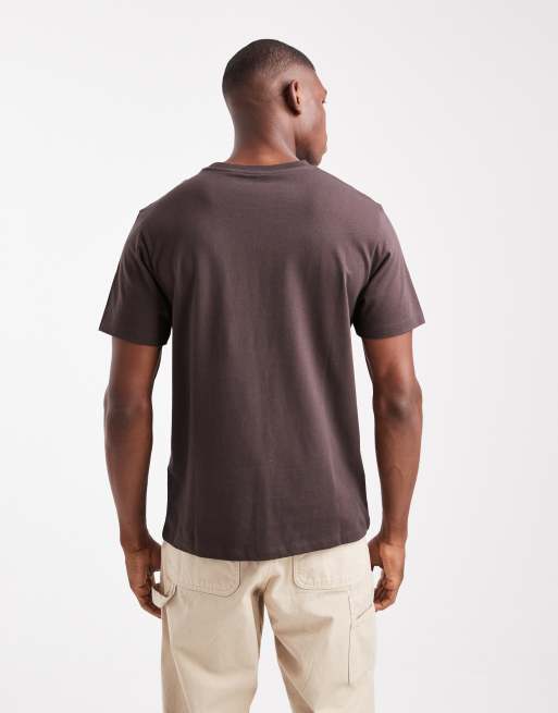 ASOS DESIGN - T-shirt basic regular fit marrone, 5 di 5