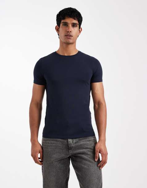 ASOS DESIGN - T-shirt basique moulant - Bleu marine - view 1