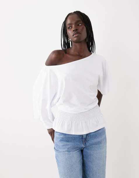 ASOS DESIGN T-shirt bianca con dettaglio in vita - view 1