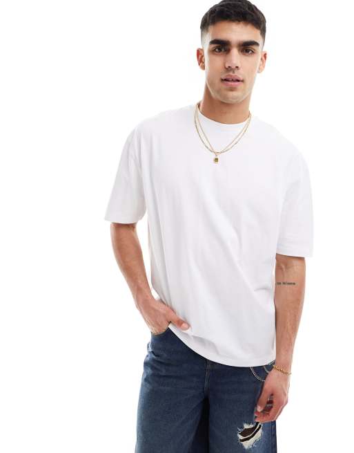 ASOS DESIGN - T-shirt bianca oversize con stampa artistica sul retro, 2 di 4