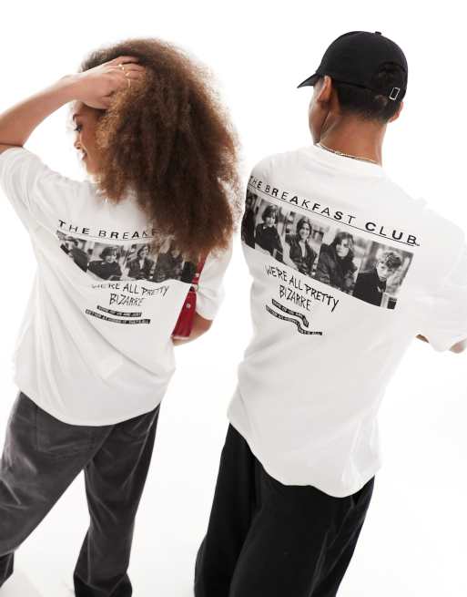 ASOS DESIGN - T-shirt bianca unisex con grafiche "The Breakfast Club" su licenza, 4 di 4
