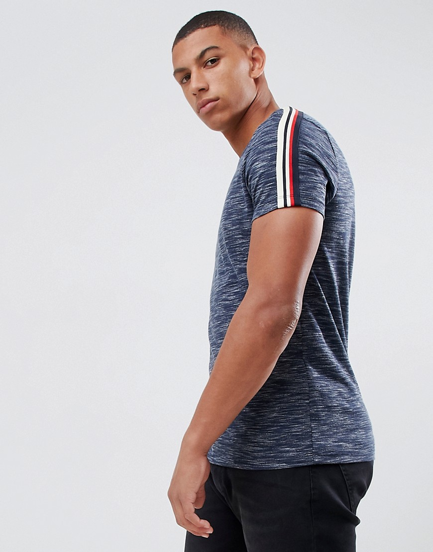 ASOS DESIGN - T-shirt blu navy Inject con fettucce sulle spalle