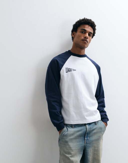 ASOS DESIGN t-shirt boxy oversize à manches raglan avec motif 93 en blanc, 3 de 5