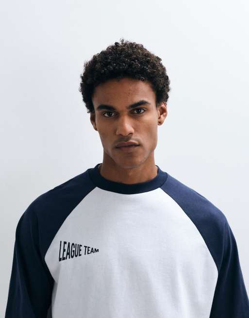 ASOS DESIGN t-shirt boxy oversize à manches raglan avec motif 93 en blanc, 5 de 5