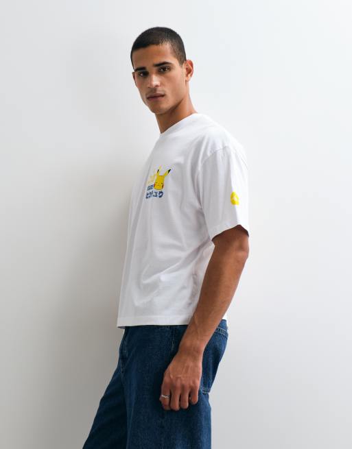 ASOS DESIGN t-shirt boxy oversize avec imprimé Pokemon Pikachu en blanc, 5 de 5