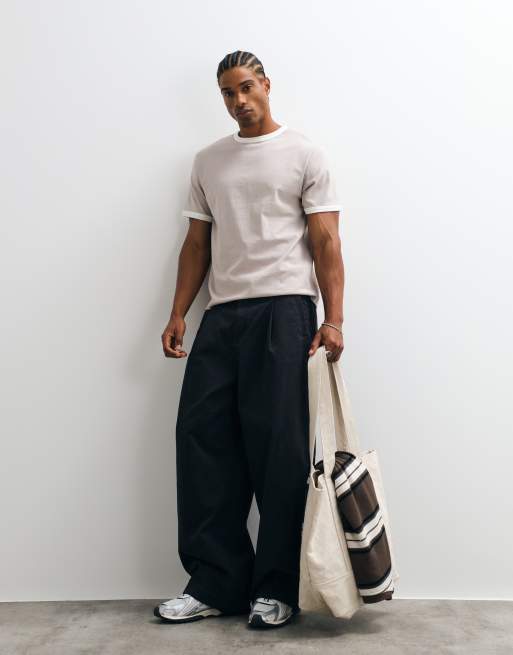 ASOS DESIGN T-shirt boxy regular ringer in grigio slavato, 2 di 10