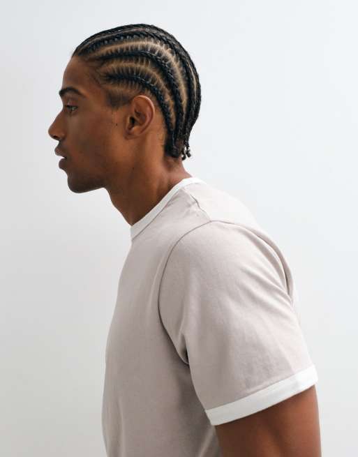 ASOS DESIGN T-shirt boxy regular ringer in grigio slavato, 3 di 10