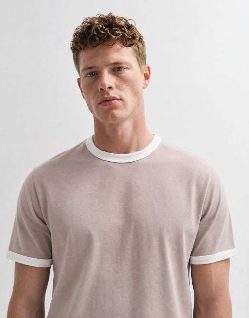 ASOS DESIGN T-shirt boxy regular ringer in grigio slavato, 8 di 10