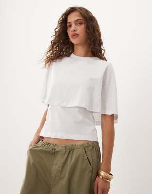 Asos Design T-shirt Cape In White