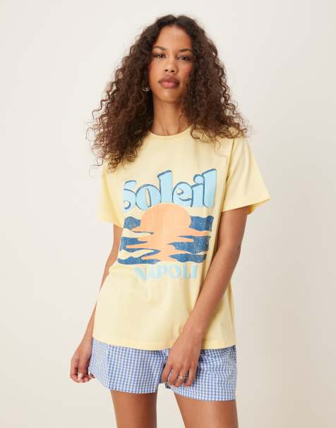 ASOS DESIGN - T-shirt classique à imprimé Soleil - Jaune - view 1