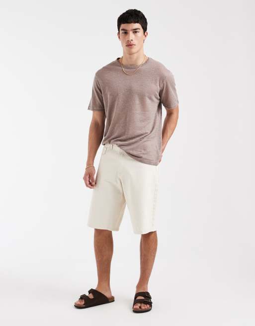 ASOS DESIGN - T-shirt classique en lin pur - Beige , 2 de 5