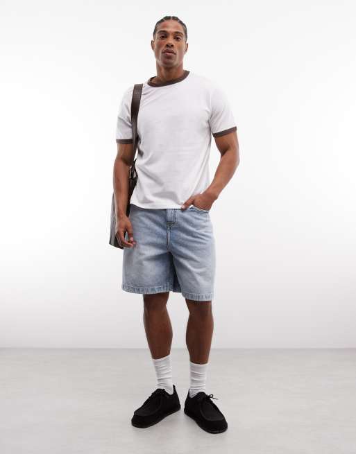 ASOS DESIGN - T-shirt classique oversize coupe carrée à bords contrastants et imprimé texte - Blanc, 2 de 5