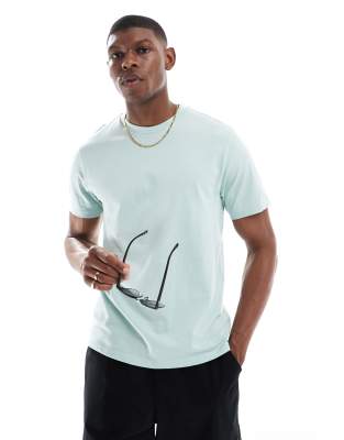 ASOS DESIGN - T-shirt col ras de cou basique - Bleu