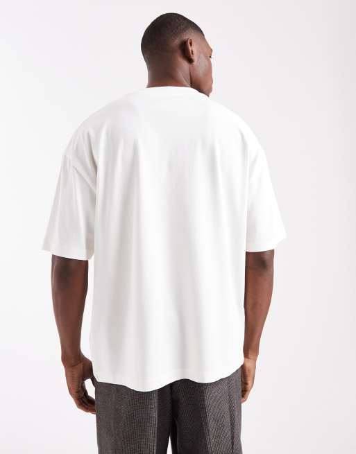 ASOS DESIGN - T-shirt color crema oversize pesante, 3 di 5