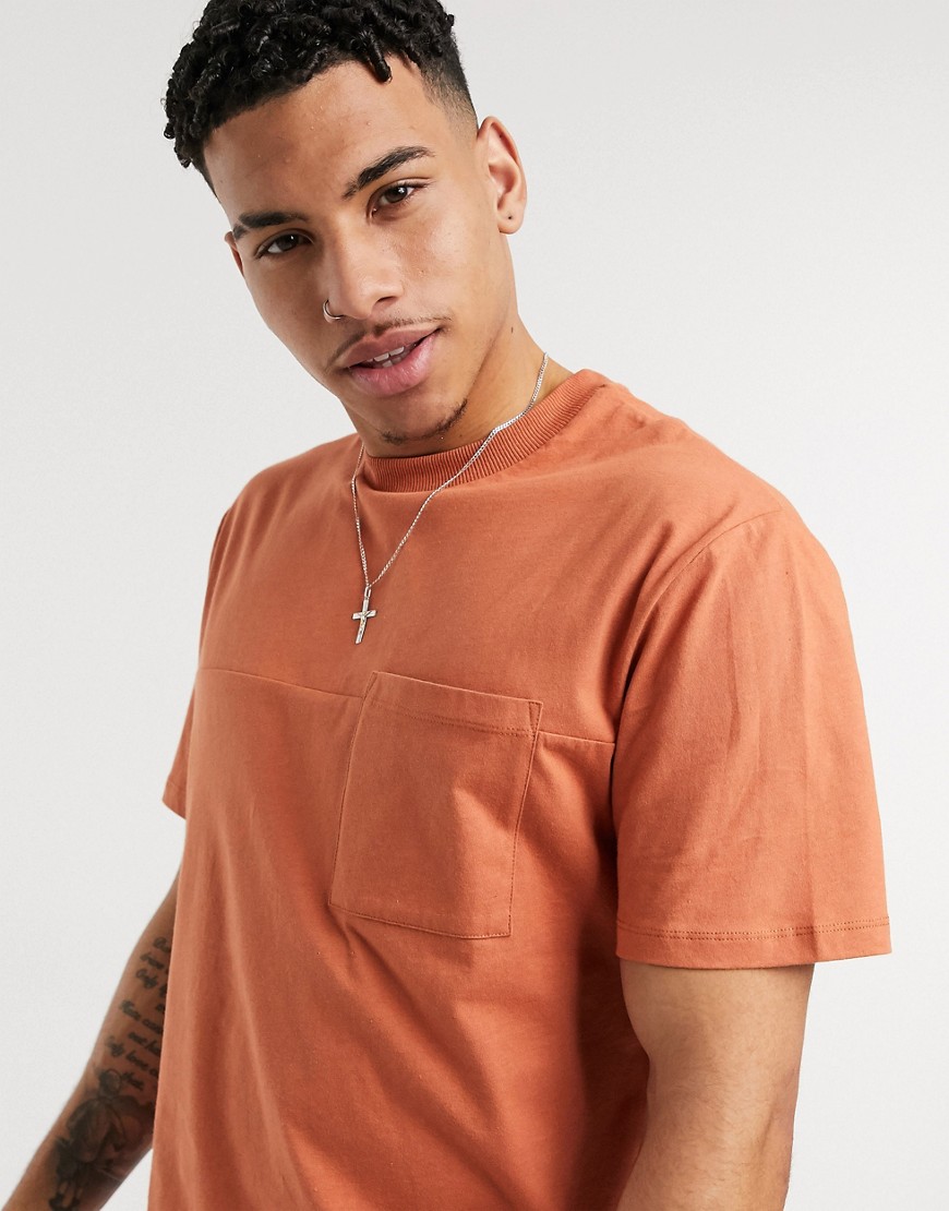 ASOS DESIGN -T-shirt comoda arancione con tasca