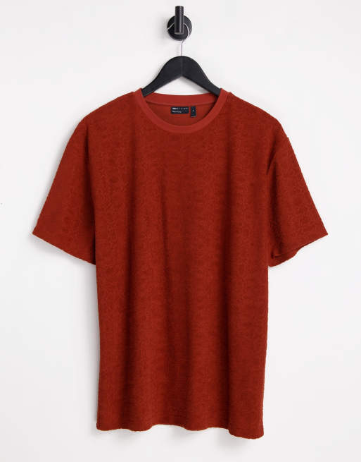 ASOS DESIGN - T-shirt comoda arancione in spugna testurizzata