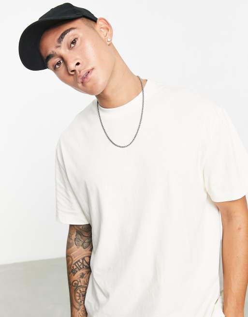 ASOS DESIGN - T-shirt comoda beige con stampa grafica sul retro, 2 di 4