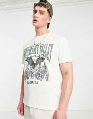 T-shirt comoda beige con stampa stile college sul davanti-Bianco - ASOS DESIGN T-shirt donna  - immagine1