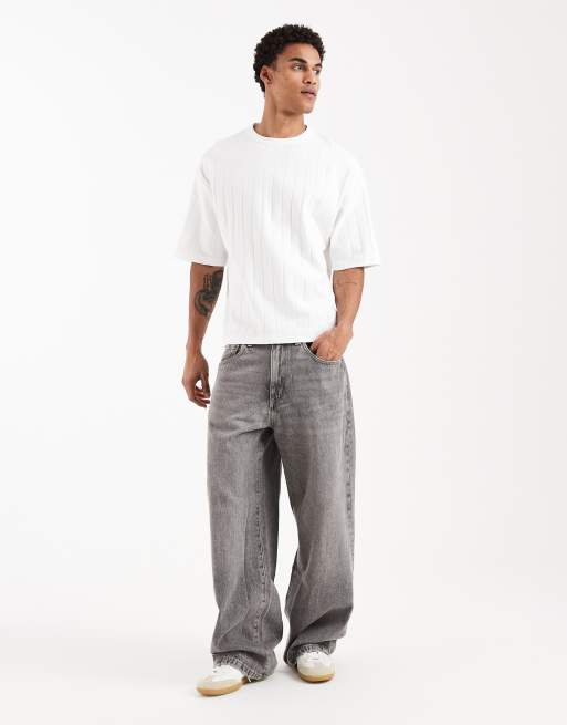 ASOS DESIGN - T-shirt comoda bianca a coste larghe, 2 di 5