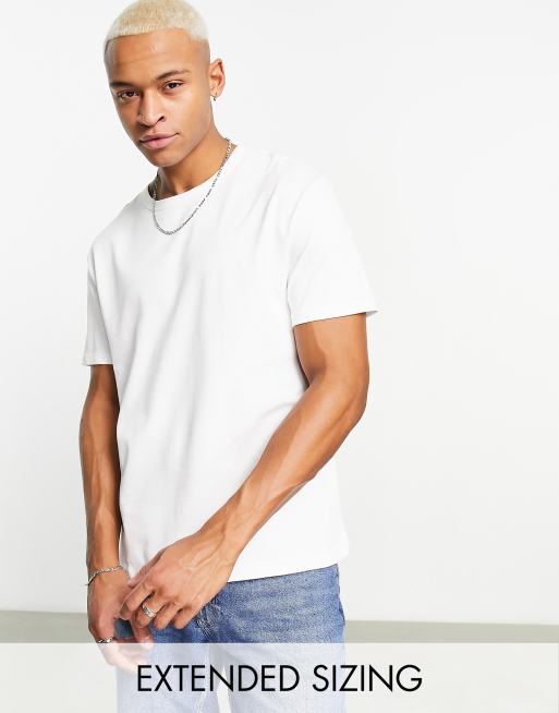 ASOS DESIGN - T-shirt comoda bianca in tessuto pesante da 240 gsm