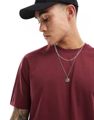 ASOS DESIGN - T-shirt comoda bordeaux 