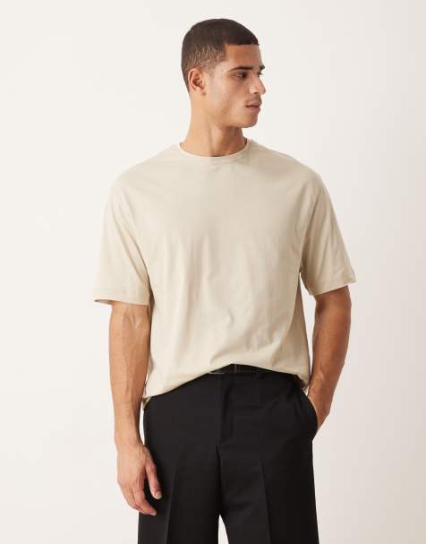 ASOS DESIGN - T-shirt comoda in cotone SUPIMA® premium color pietra - view 1