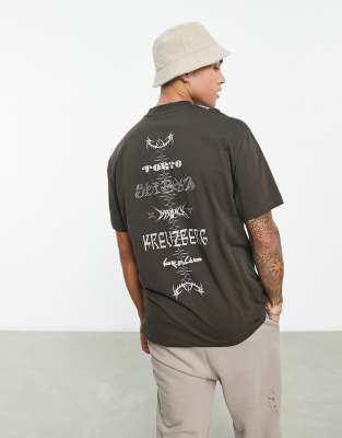 T-shirt comoda marrone con scritta stampata - ASOS DESIGN T-shirt donna  - immagine1