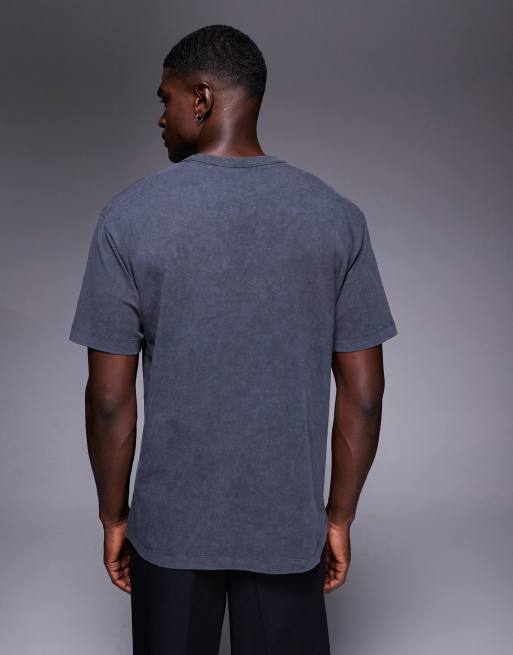 ASOS DESIGN - T-shirt comoda nero slavato con stampa "High Build City" , 3 di 5