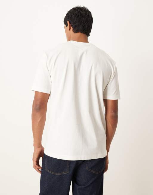 ASOS DESIGN - T-shirt comoda pesante bianco sporco con stampa, 3 di 5