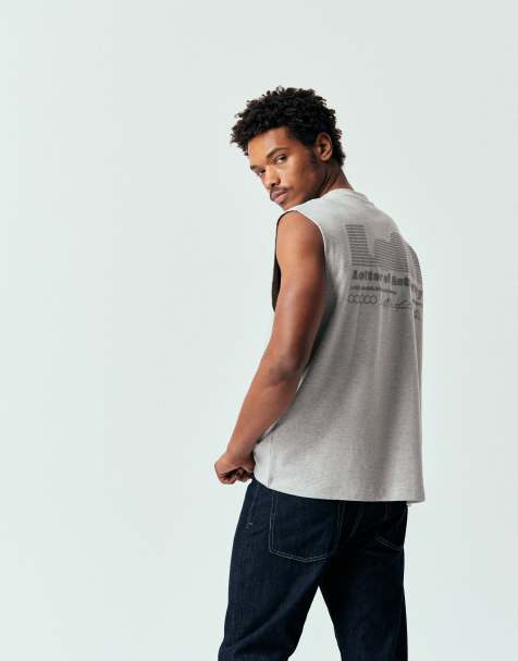 ASOS DESIGN - T-shirt comoda pesante grigio mélange con stampa a sbuffo e ricamo - view 1