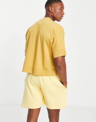 T-shirt comoda taglio corto beige con finiture a coste-Neutro - ASOS DESIGN T-shirt donna  - immagine1