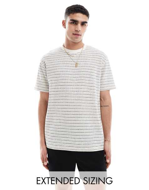 ASOS DESIGN - T-shirt comoda testurizzata a righe - view 1