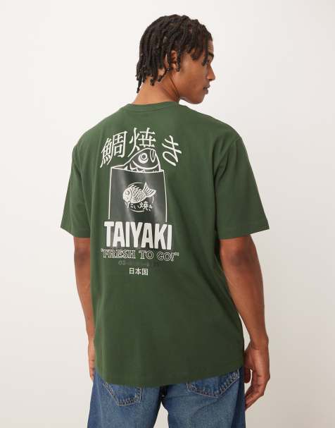 ASOS DESIGN - T-shirt comoda verde scuro con stampa souvenir - view 1
