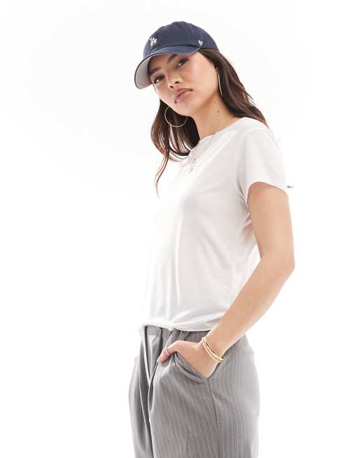 ASOS DESIGN - T-shirt con bordi grezzi bianca trasparente