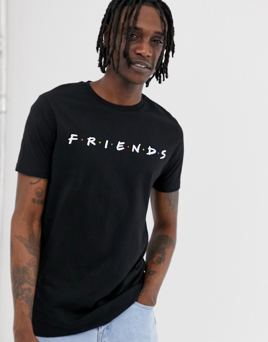 ASOS DESIGN - T-shirt con logo di Friends-Nero