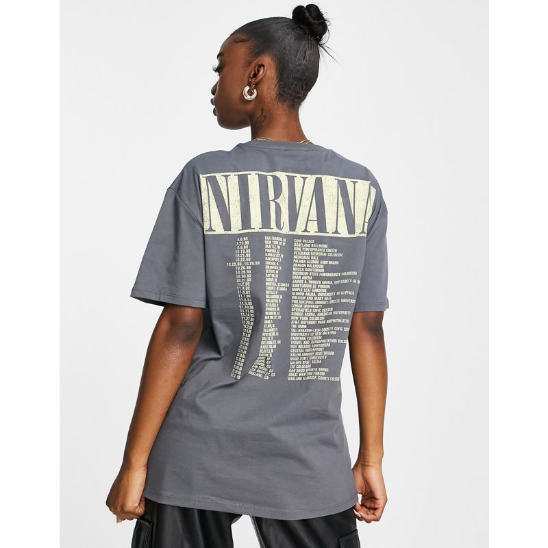 Donna T-shirt e Canotte DESIGN - T-shirt con stampa sul del gruppo Nirvana, colore antracite 