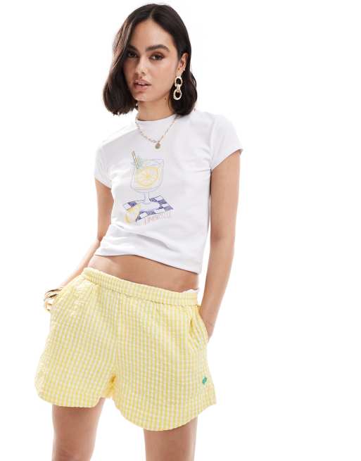 ASOS DESIGN - T-shirt corta bianca con grafica di drink "Limoncello", 2 di 4