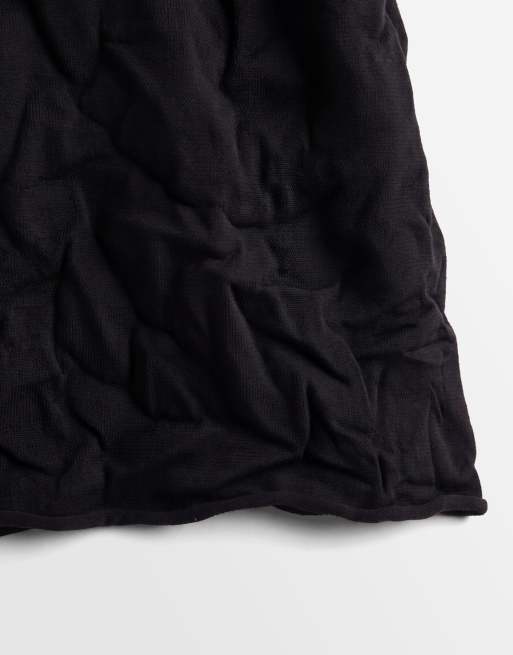 ASOS DESIGN - T-shirt coupe carrée en maille effet froissé - Noir, 8 de 8