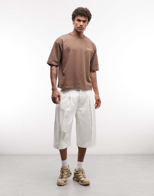 ASOS DESIGN - T-shirt coupe carrée oversize à motif vacances - Marron délavé, 2 de 5