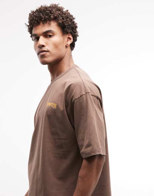 ASOS DESIGN - T-shirt coupe carrée oversize à motif vacances - Marron délavé, 5 de 5