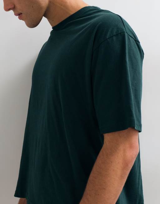 ASOS DESIGN t-shirt coupe carrée oversize avec motif montagne en vert foncé, 4 de 5